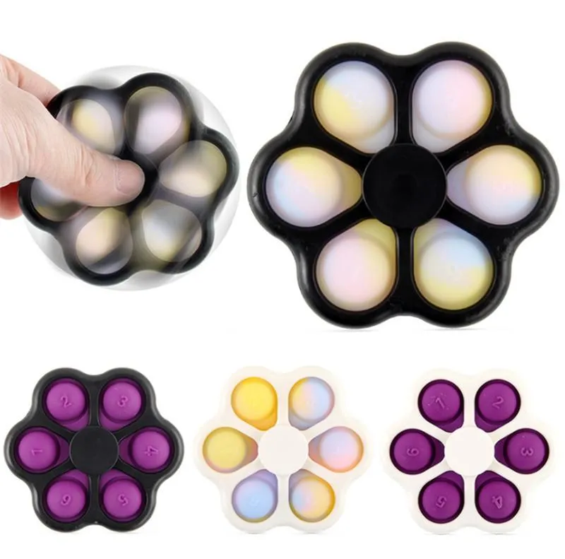 Simple Dimple Spinner Push Pop Fidget Toy Giocattoli antistress Sollievo dall'ansia Popit Stress sensoriali liberati per bambini e adulti