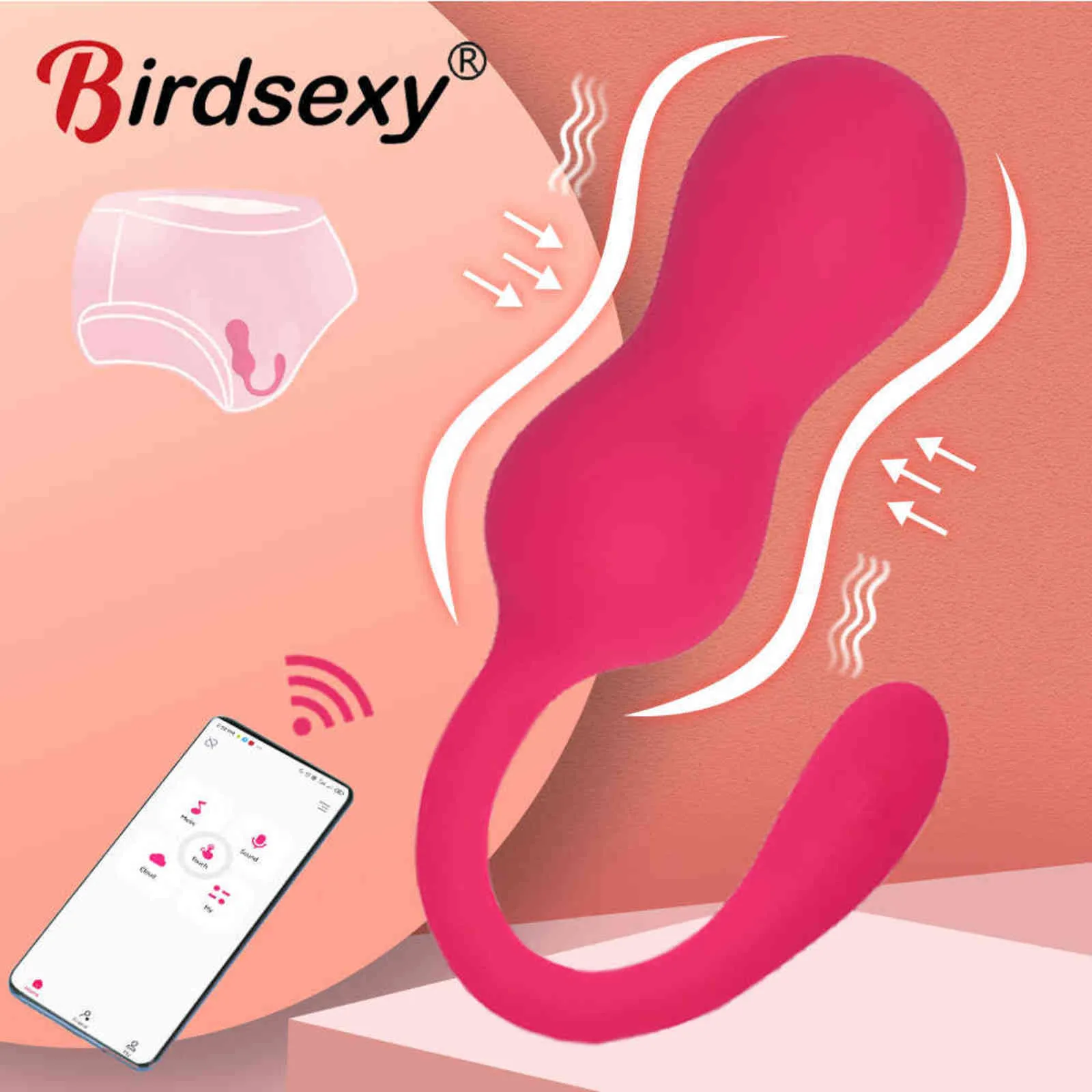 Nxy Sex Vibrators Вибрационные яичные вибратор беспроводные мобильные приложения вагинальные кегельные шарики G Spot стимулятор игрушки для женщин носимые трусики 4 1201