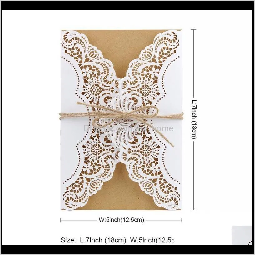 50pcs wedding invitation cards kits with envelopes birthday greeting card thank you card wedding decoration party supplies