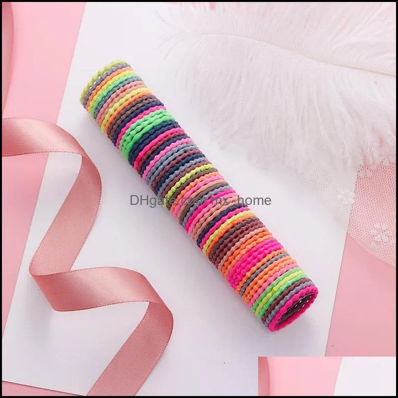 Hair Accessories 50Pcs Children Candy Colors Soft Scrunchies Elastic Ties Women Girls Lovely Rubber Bands Female Ponytail