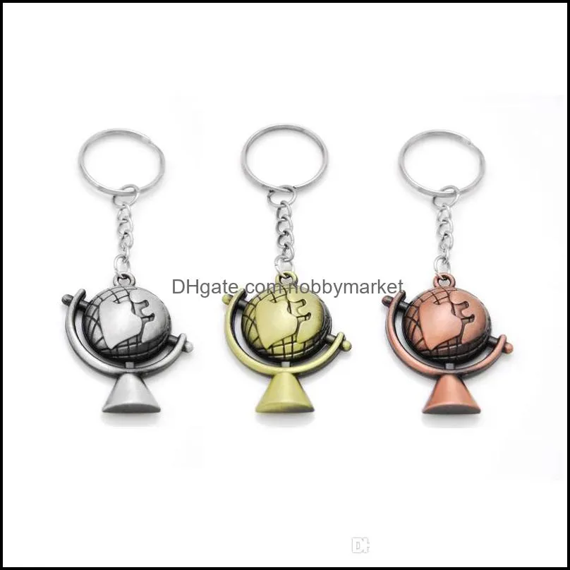 Original new World Map Key Holder Vintage Globe Pendant Keychain Gift World Travel Adventurer Jewelry Keychains Key Keyring