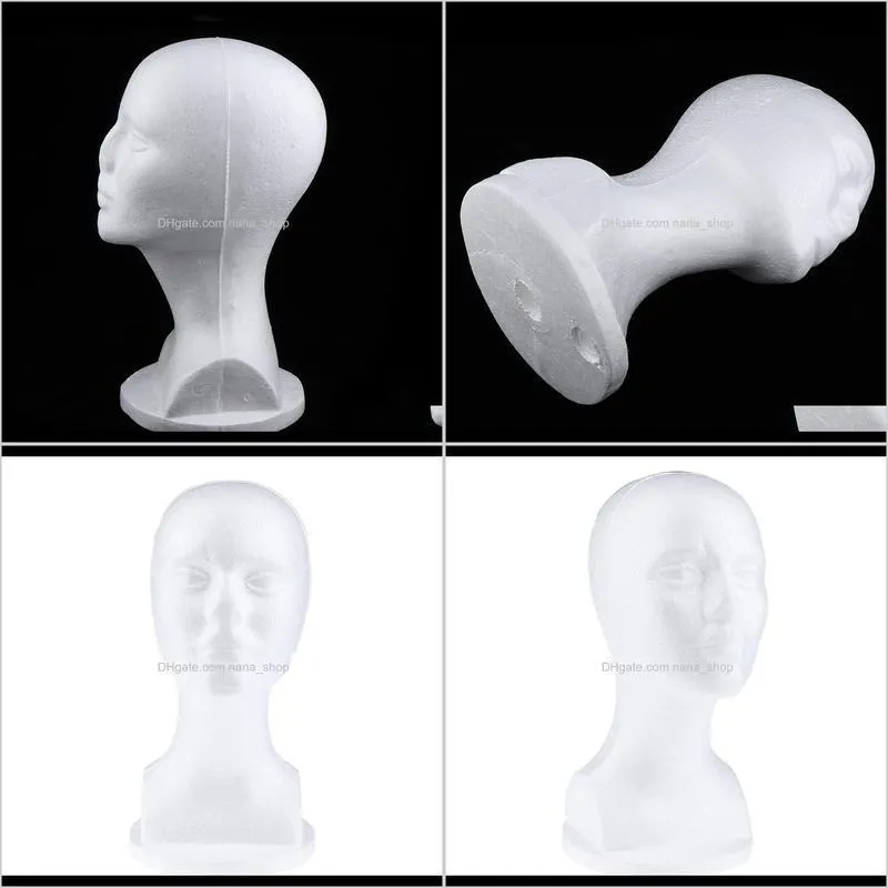 3x female foam mannequin head for wig making display stand hat holder white