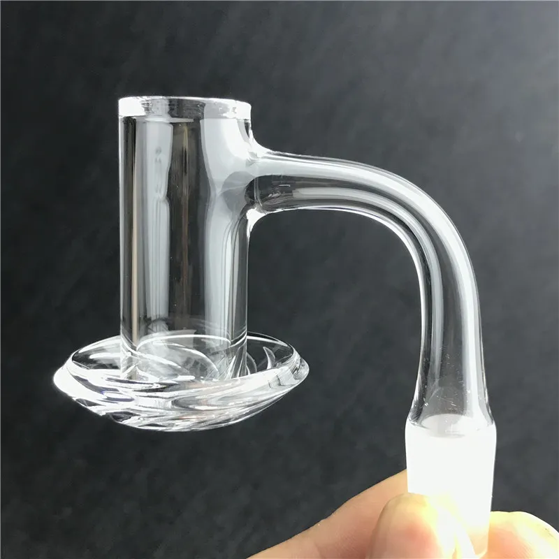 2.5mm Thick Quartz Blender Spin Banger Smoking Nail with 20mmm Beveled Top 8 Slits On the Bottom Domeless Nails for Glass Bong