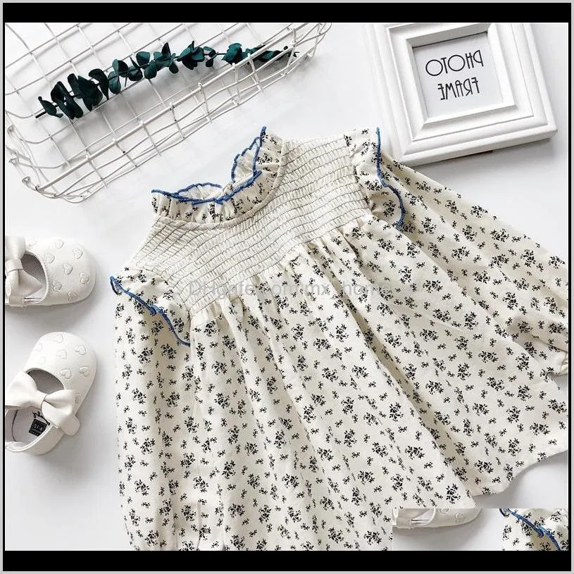 girls` shirts korean female baby floral shirts children`s cotton spring autumn long-sleeved shirt baby clothing 210305