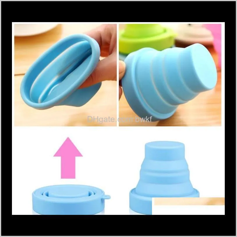 portable silicone telescopic collapsible retractable folding cup candy outdoor camping travel tableware foldable wine glass