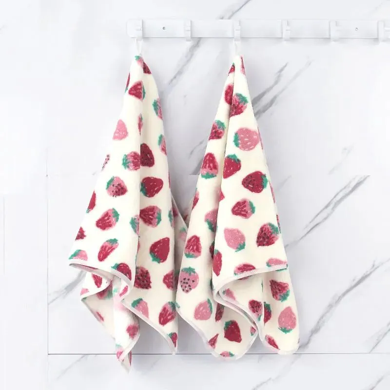 Towel Cute Strawberry Print Soft Set Microfiber Absorbent Bath Towels Quick Dry Face Hair Designer Bathroom Furniture Sets