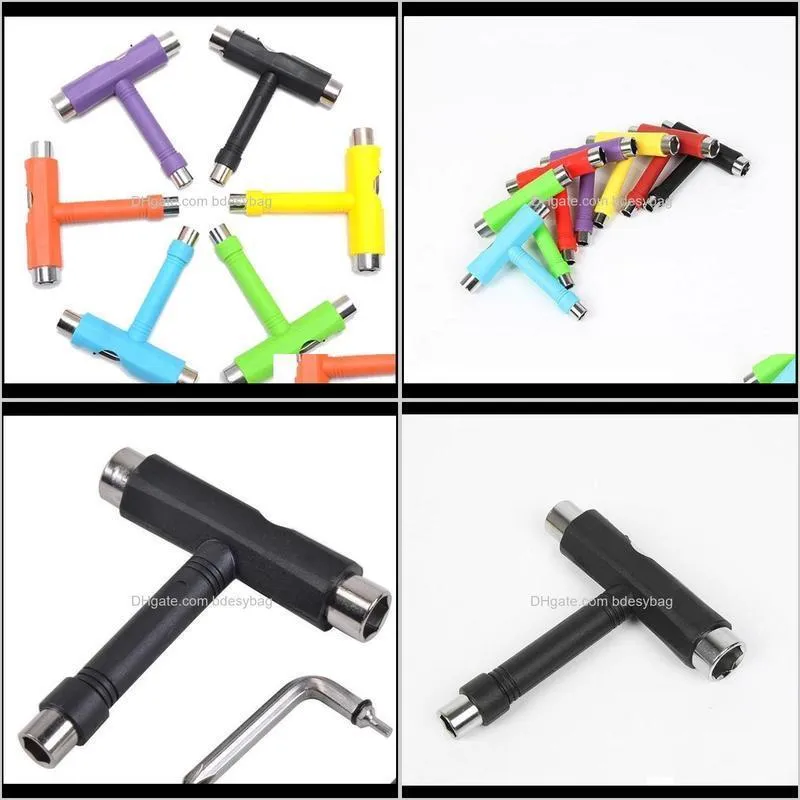100pcs skate t tool skateboard scooter longboard tools kick scooter mini t wrench spann all-in-one skate tools