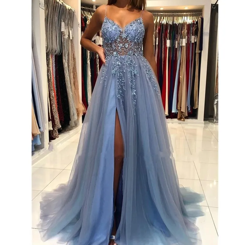 Plus Evening Dresses Size Illusion Long Sleeves Elegant Dubai Arabic Sequins Prom Gowns Party Dress00015