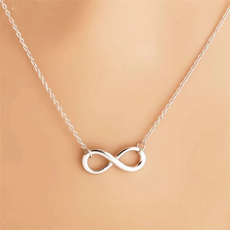 Charm Fashion Infinity 8 Pendant Necklaces Collares For Women Clavicle Necklace Wedding Colar Jewelry