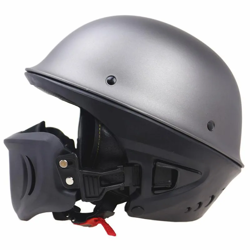 Motorcycle Helmets Approved Half Face Style Helmet German Cruiser Scooter With Removable Ear Pads MaskMotorcycle