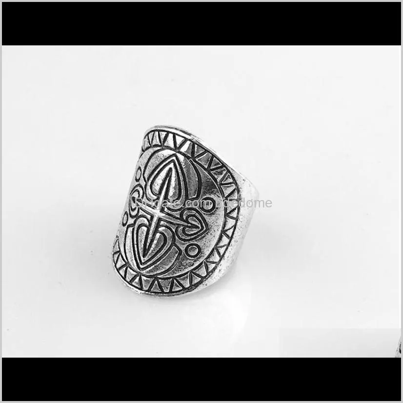 blingbling vintage engraving geometric totem ring bohemian ring wide version four models to choose from! jewelry wholesale