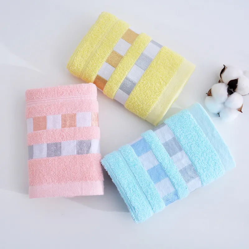 Microfiber Cotton Checkered Ribbon Home Beach Drying Bath Towel Shower Cleaning Magic Absorbent Towel Non-linting Tool 33x73cm