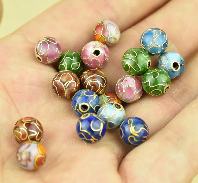 5 pcs cloisonne esmalte polido filigrana pequena 8mm frisado diy jóias fazendo charme colar bracelete brincos acessórios de cobre