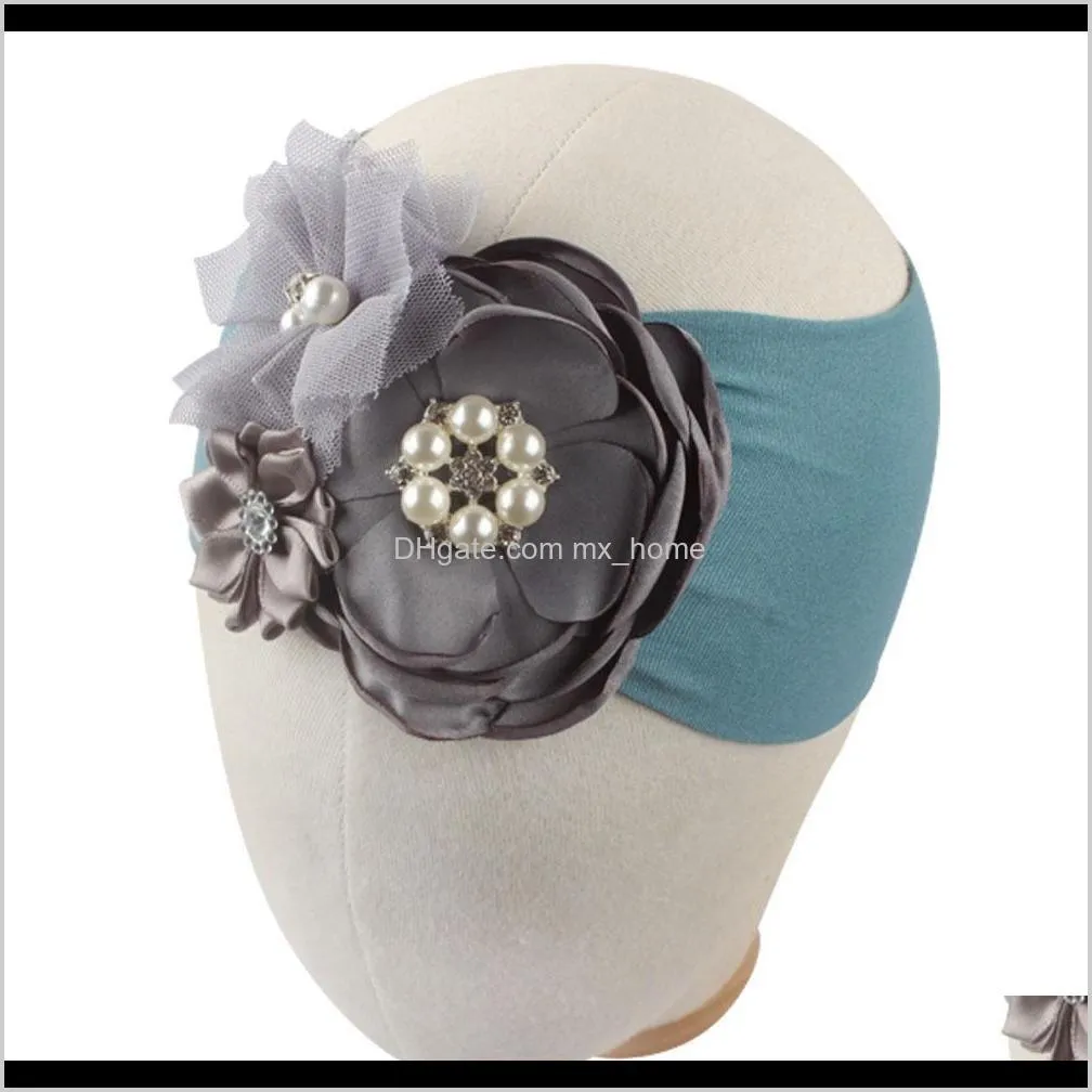children`s new hair accessories baby 3 beads floral headdress children`s nylon stockings burning lace headband