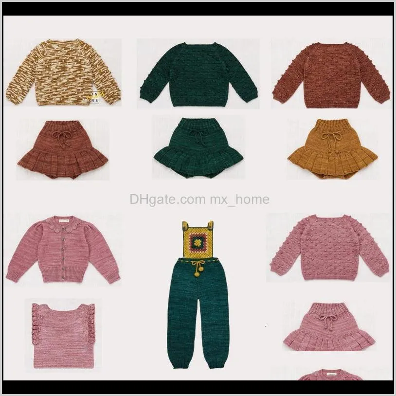 Uppsättningar kläder baby maternity drop leverans 2021 barn tröjor vinter misha pojkar flickor stickade hög kvalitet utskrift cardigan barn baby bomull k
