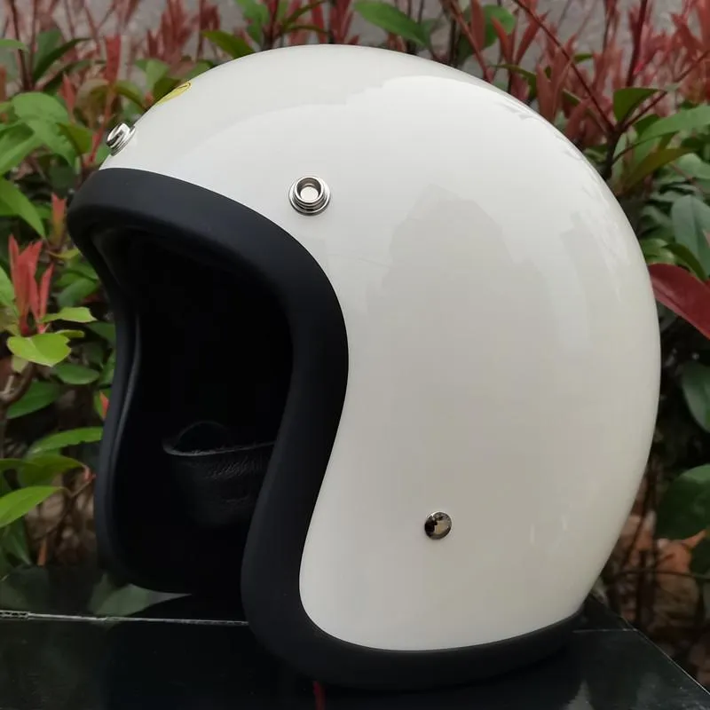 Kaski motocyklowe Helmetsco 500-TX Retro Vintage Helmet Chopper Bobber Cafe Racer Japoński Styl Half Face Light Weight Włókno