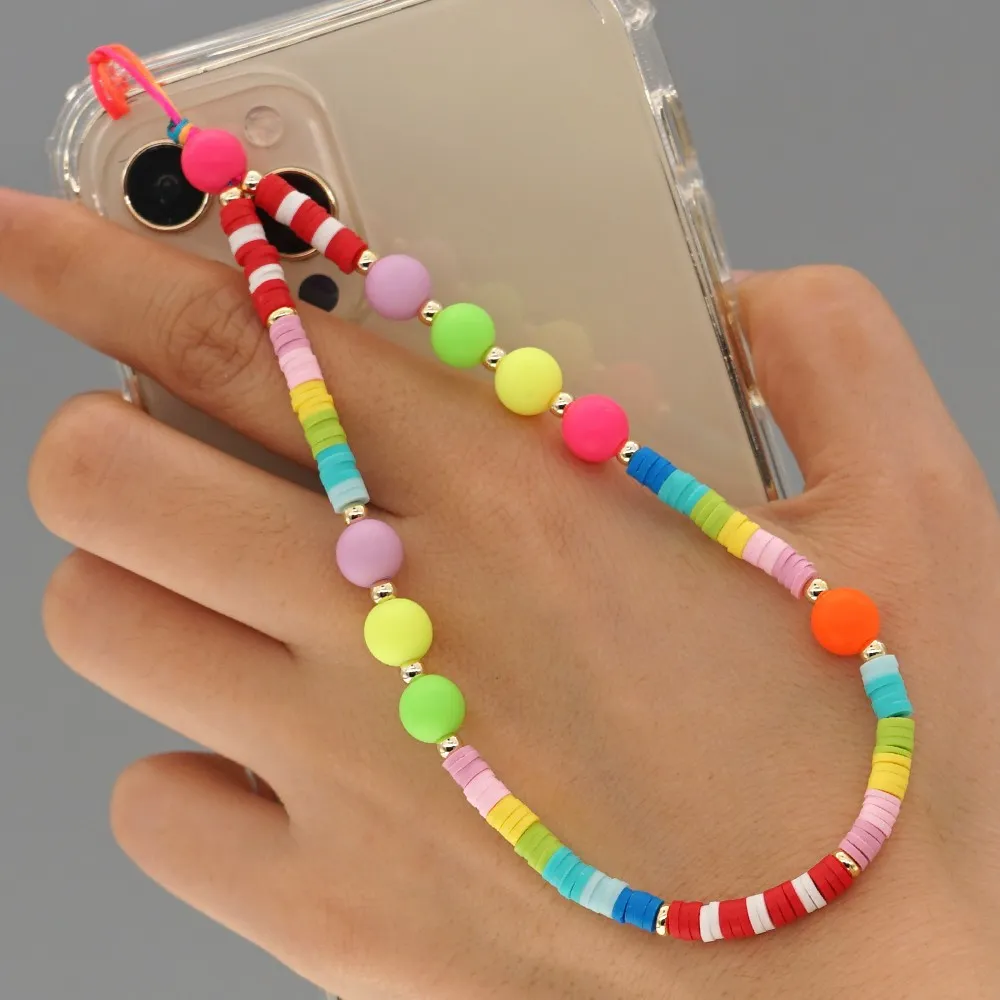  Cadena de teléfono móvil colorida antipérdida hecha a mano con  cuentas para niñas, accesorios de llavero para mujeres y hombres, 1 :  Celulares y Accesorios