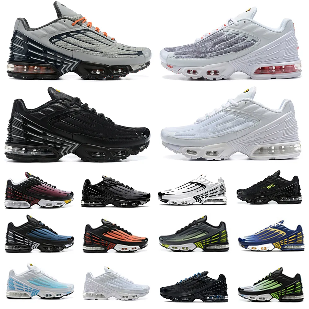 TN Plus 3 Herr Running Shoes TN3 Topografi Pack Triple Simple White Black Iridescent Hyper Neon Tiger Laser Blue Ghost Neon Green Women Men Trainers Sport Sneakers