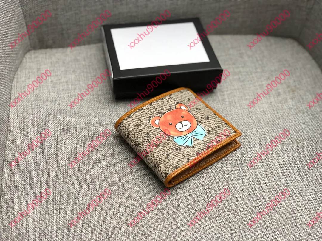 new arrive 2021 bear pattern wallet famous Designer men short wallet for card holder