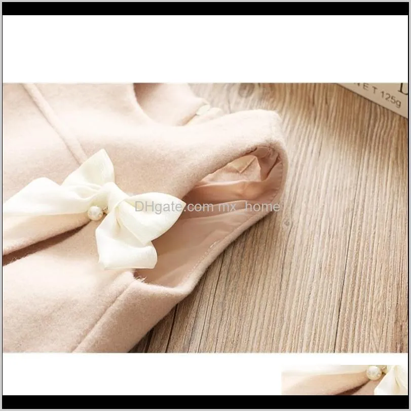 girls dresses fashion wool bow sleeveless party dress for girl 2 3 4 5 6 years baby princess dress toddler girl winter clothes 201030