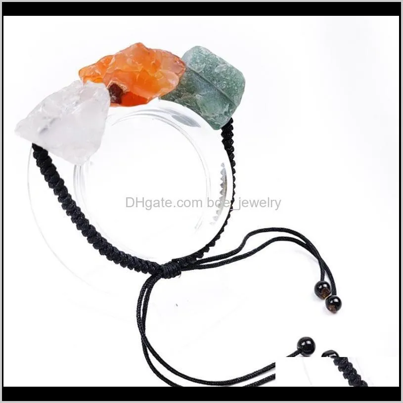 fyjs unique handmade weave irregular shape many colors crystal stone stretchy bracelet fashion jewelry