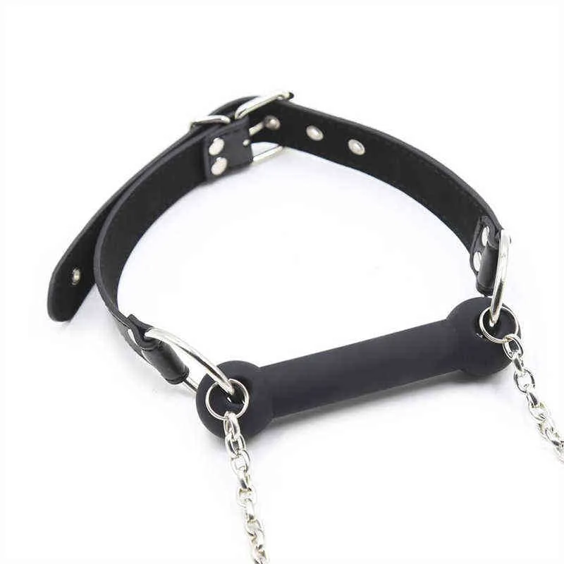 NXYSm bondage BDSM Pelle Bocca Bavaglio Orale Aperto Plug Bite Flirt Prodotto sessuale Giocattoli Imbracatura Fetish Bondage Schiavo erotico Per coppie 1126