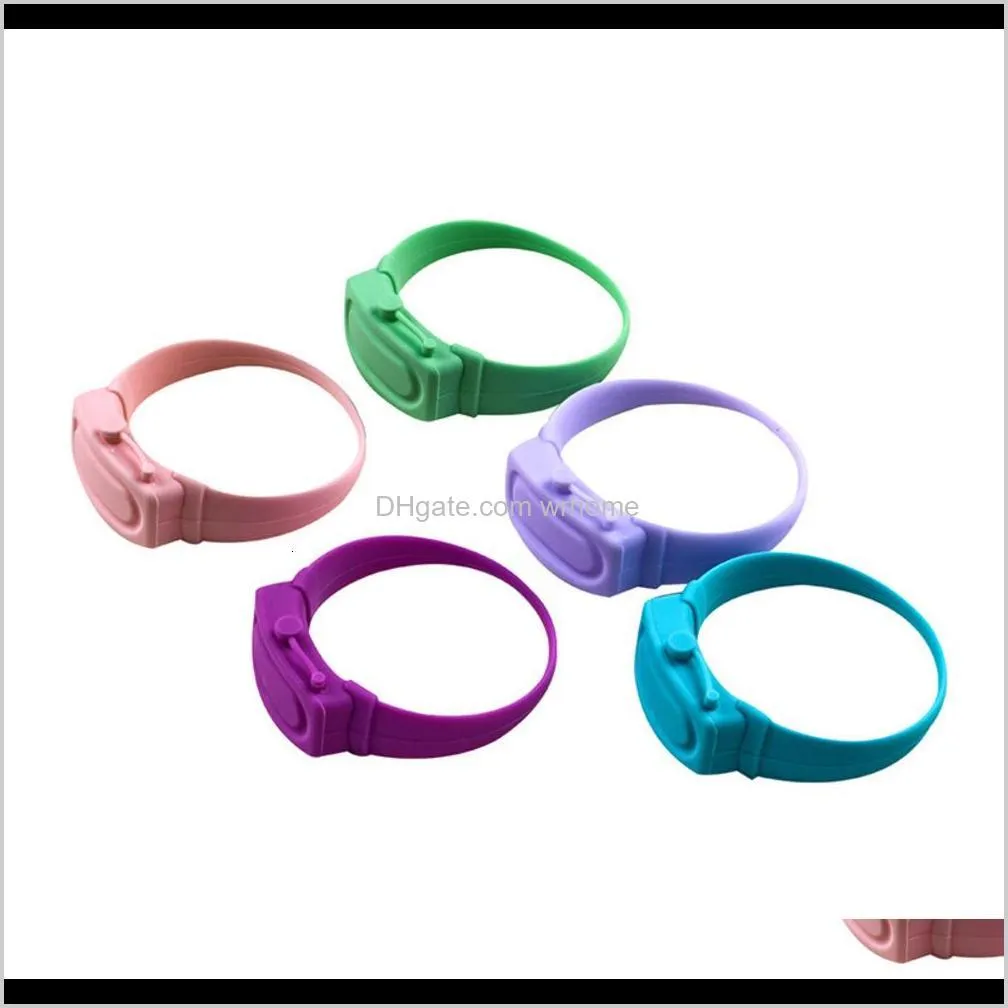 Portable Hand Sanitizer Bracelet Pumps Disinfectant Dispenser Bracelets Wristband Bangle Dispensing Silicone Bracelet With Bottles