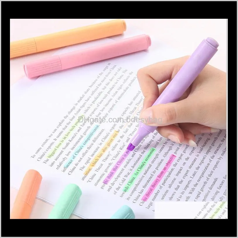 Highlighters كتابة اللوازم المكاتب المدرسية التجارية الصناعية ومثلث مجموعة الفلورسنت مجموعة العلامة طالب القمح سانت الإعلان