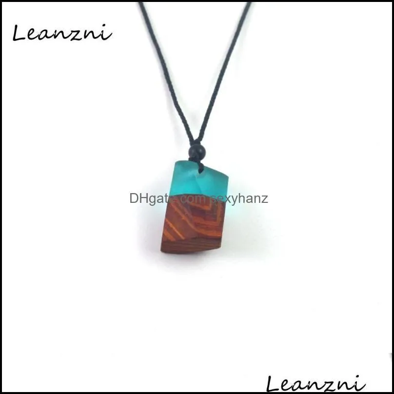 New fashionable geometric jewelry, resin + wood material, suitable for women and men gift necklaces