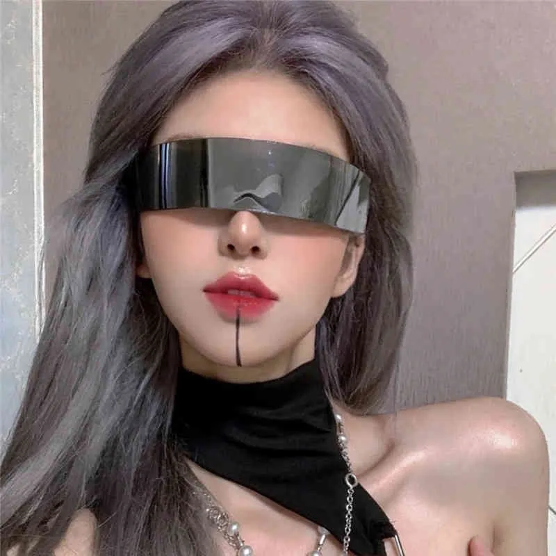 Óculos de sol 21 Ciência e Tecnologia Sense óculos Rede Red Buncing di Hip Hop Cyberpunk One Homens Mulheres