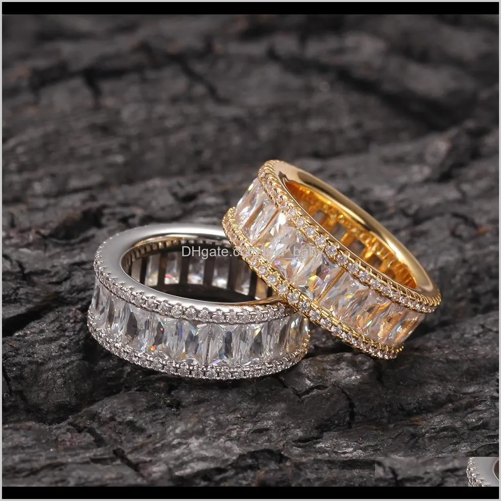 new fashion mens gold rings hip hop ring jewelry high quality gold silver iced out wedding ring
