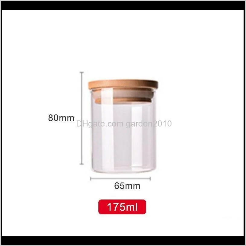 high borosilicate kitchen bean flour storage tin grain storage box sealed glass jar bamboo covered foods container