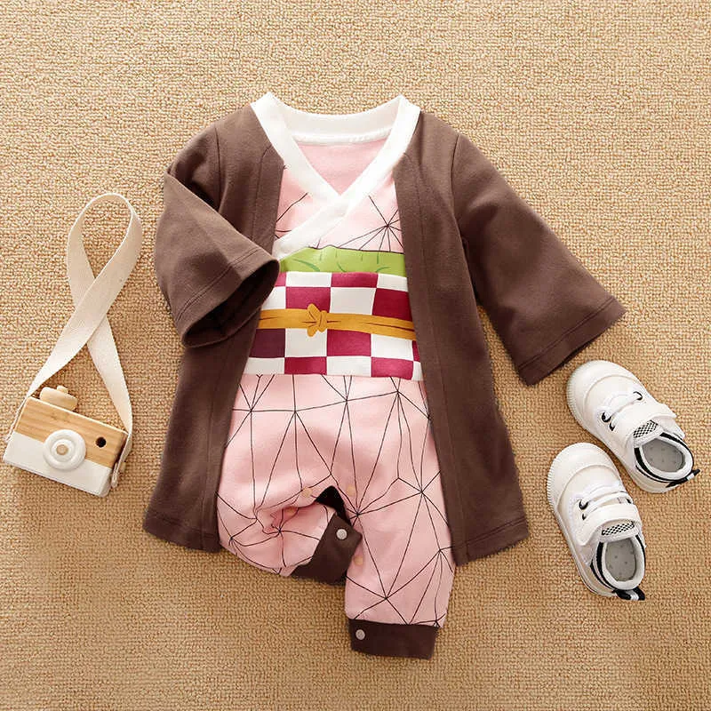 Dragon DBZ Anime Baby Kleidung Voll Neugeborenes Mädchen Junge Outfit Cosplay Overalls Halloween Kostüm Zwillinge Overall Säuglingsspielanzug Q0910