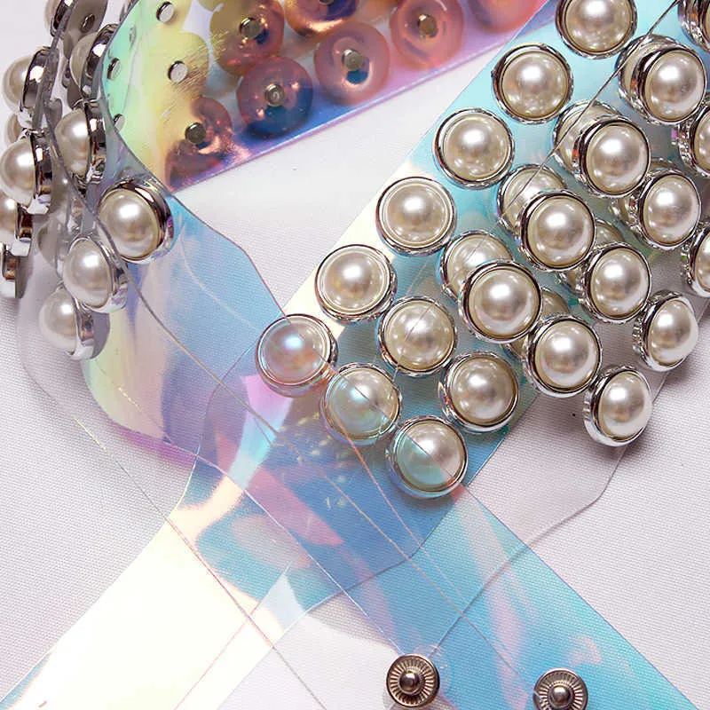 Rhinestone Belt For Women Plus Size Clear Transparent White 