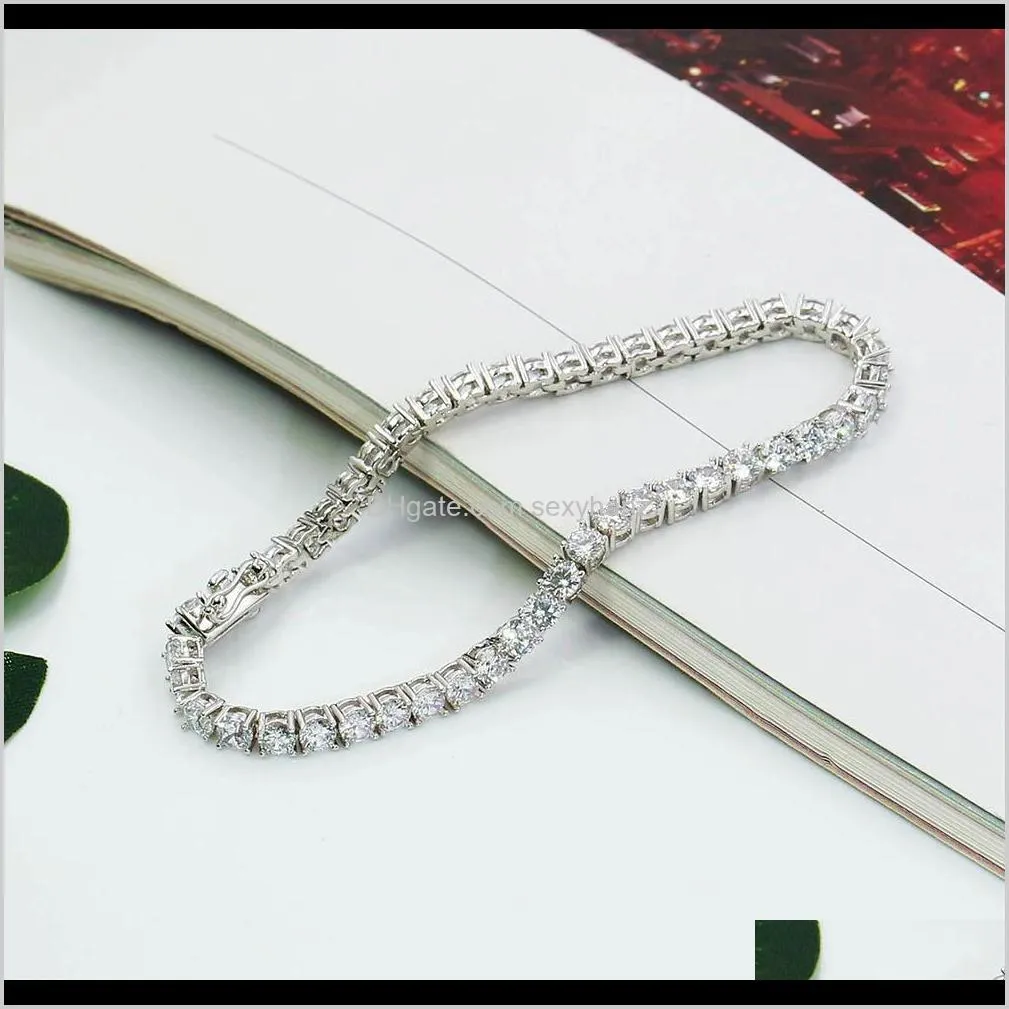 hip-hop 4mm gold bracelet microzircon bracelet european and american men`s jewelry gold silver rose gold three colors