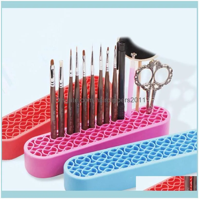 1pcs Soft Silicone Nail Pen Holder Creative Makeup Brush Display Stand Storage Case Desk Organizer Home Supplies Manicure Tools