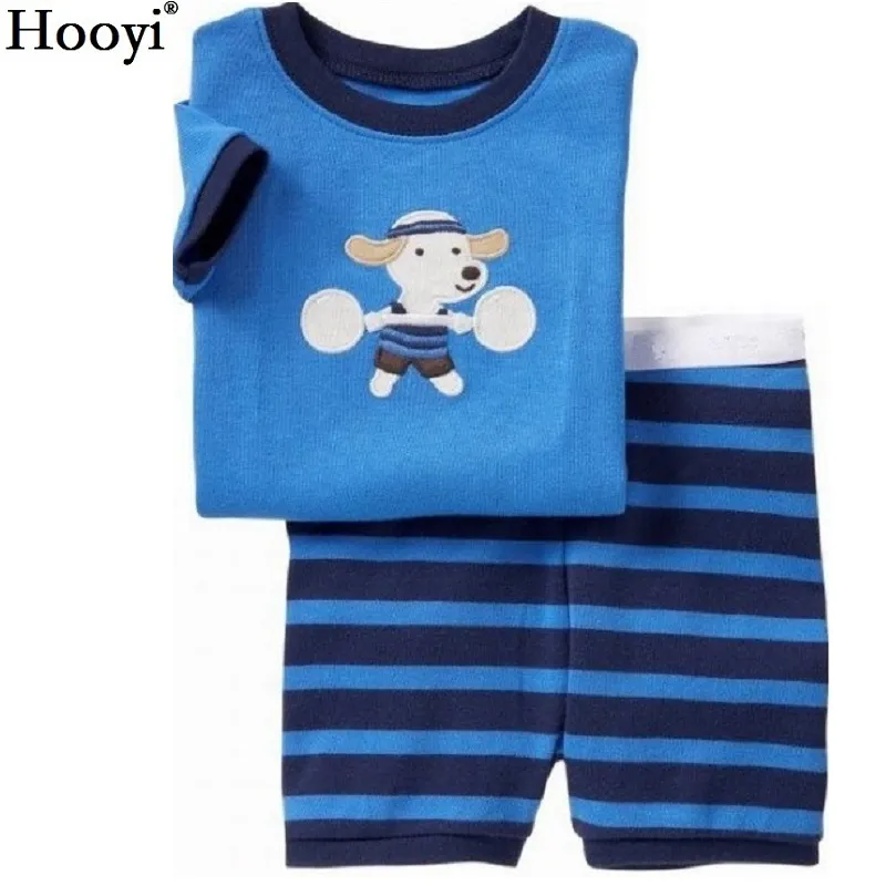Conjunto de pijamas infantis Baby Boys Pijamas Terns Kids Home Roupas Urso Blue Infant Pijamas Bebê Beongown 100% Algodão PJS 210413
