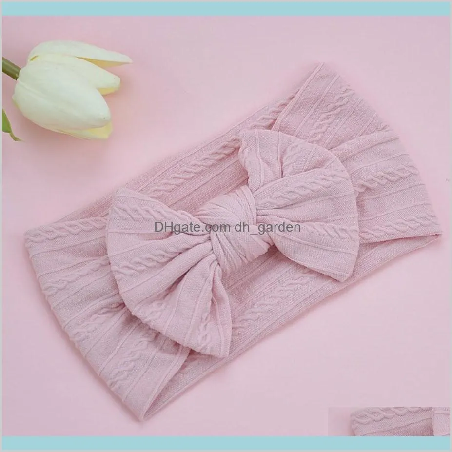 girls headband baby bowknot turban girl solid soft headwraps kids boutique princess headbands nylon fashion photo hair accessories