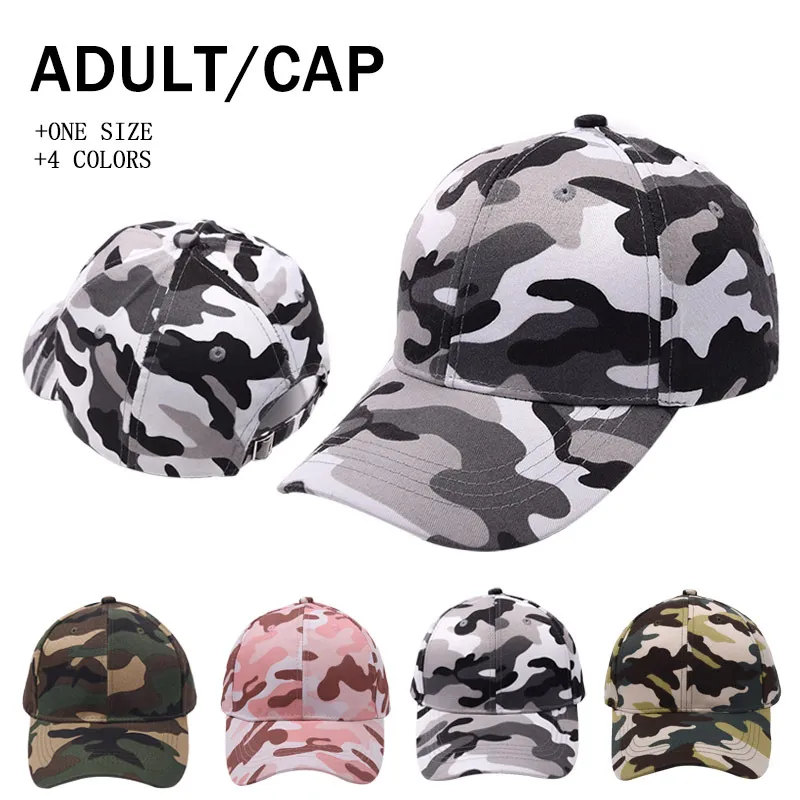 Camouflage Baseball Hat Casual Hip Hop cap summer Outdoor Sport Washed Ball Caps Fashion Sunscreen Festive Party Hats Supplies 4styles WMQ787