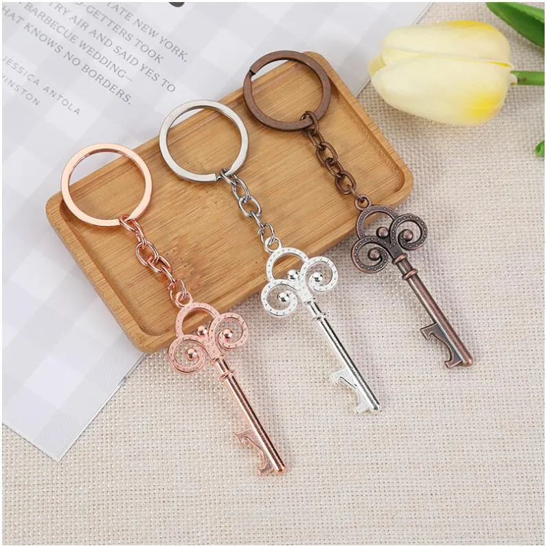 Crown Key Bottle Opener Keychain Party Favors Guest Bridal Shower Souvenir Gift Openers for Wedding