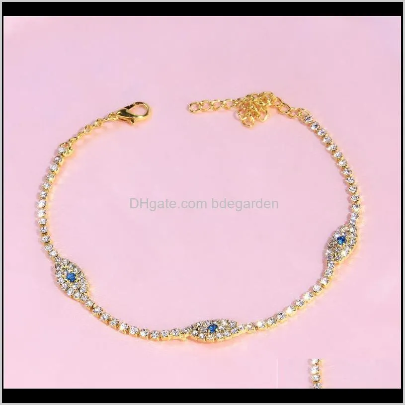 crystal zircon demon eye ankle bracelet alphabet anklets for women foot chain beach leg bracelets boho jewelry