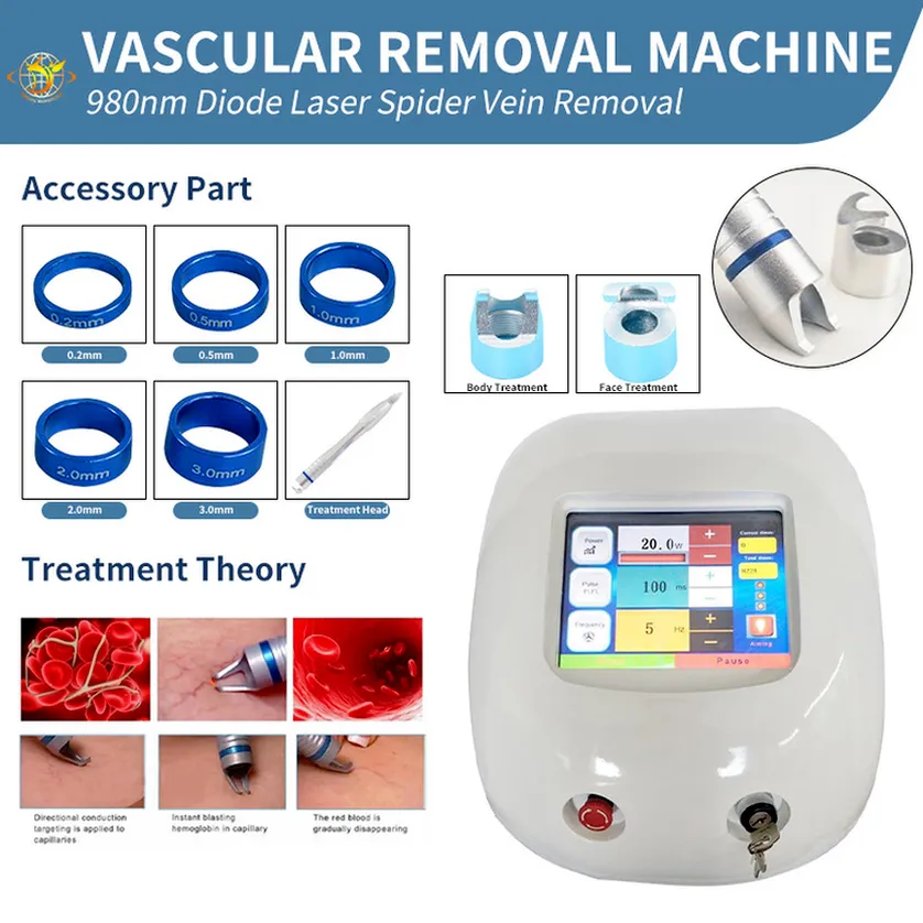 2021 Draagbare 980nm Laserdiode Bloedvaten Verwijdering Vasculaire Therapie Machine 980 NM Diodes Beauty Apparatuur 30 W Gratis verzending