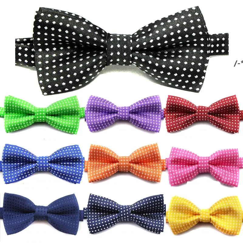 NEWKid Bow Tie Pet Dot Printed Bowties Dog Cat Wave Point Neckwear Children Bow Ties Wedding Party Fashion Accessories Wholesale LLF8411