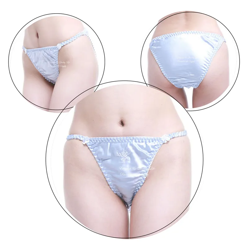 Women Briefs Sexy 3 Pair 100% Silk Underwear Panties Elastic Waistband Lingerie Panties Size US M L XL XXL320k