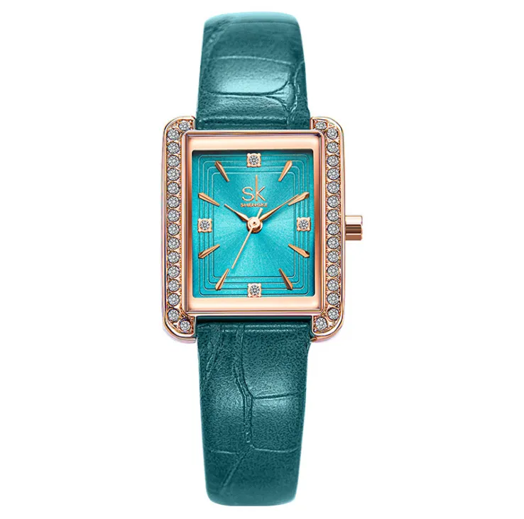 SK Brand Quartz Watch CWP Modern Temperament Watches Watches Brilliant Ladies Watches 23*29 mm Mały kwadratowy diament