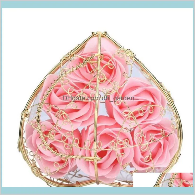 Valentine Roses Plated Iron Basket Rose
