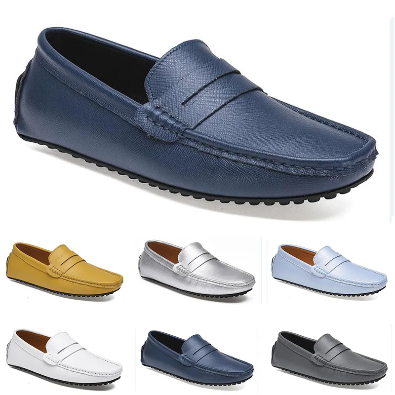 2021 Non-Brand Män Running Skor Svart Vit Grå Navy Blå Sliver Mens Fashion Trainer Sneakers Utomhus Jogging Walking 40-45 Färg 130