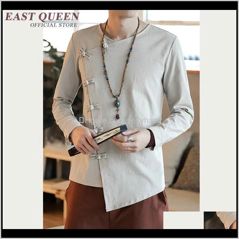 chinese shirt bouse men traditional chinese clothing for men male mandarin collar shirt outfit tops 3916 fla6#