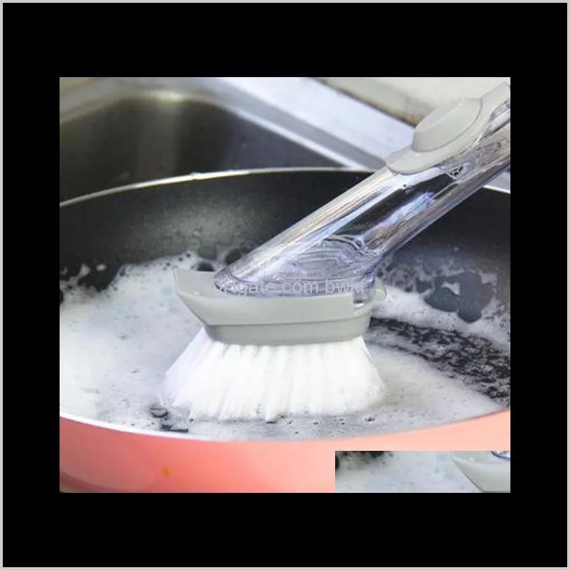 automatic liquid pot artifact non-stick oil wash pot brush kitchen cleaning brush long handle decontamination pot brush