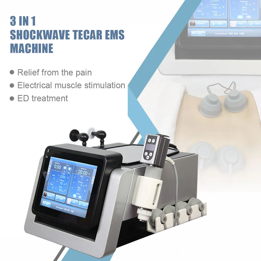 RET / CET Diatermy Capaciteit en Resistieve Energie Transfer Tecar EMS Elektrische Spier Stimulatie Shock Wave Fysiotherapie Machine Pijn Verlicht Ed Treatment